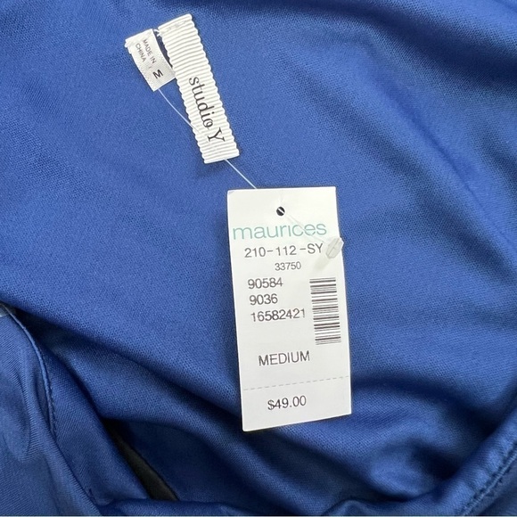 NWT Studio Y Women’s One Shoulder Dress Sz Medium Blue/Black Sequins Side Zipper - Picture 8 of 16